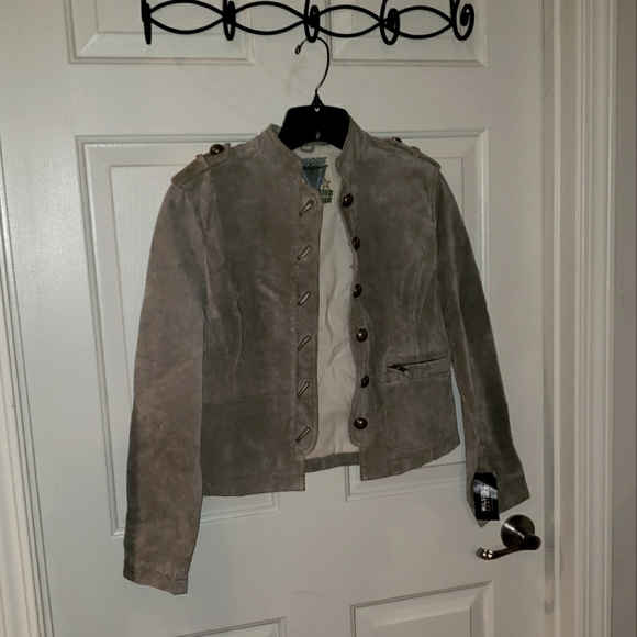 Wilson's Gray Suade Military Style Jacket, Small - Picture 1 of 5
